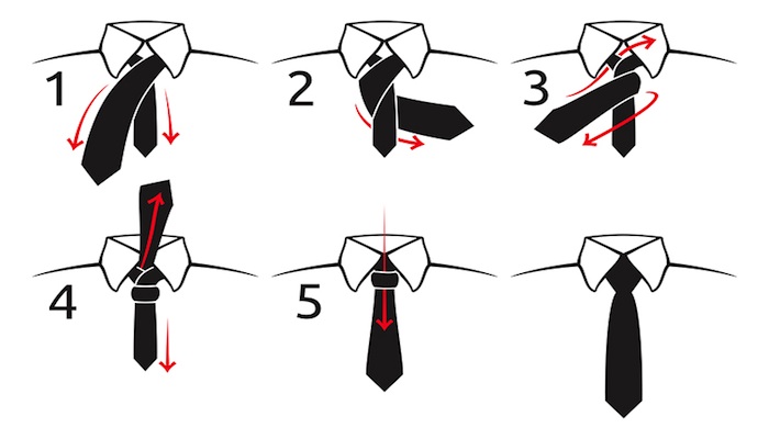 نحوه بستن کراوات،یک مدل ساده برای گره کراوات