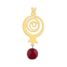 آویز گردنبند طلا 18 عیار زنانه فرشته طرح انار یلدا WNLASZ-000059
