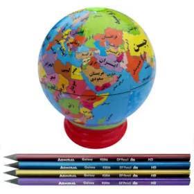 تراش رومیزی مدل کره دانش 50 به همراه مداد بسته 4 عددی