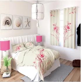 ست پرده و روتختی مدل sh-3246 خانه سبز