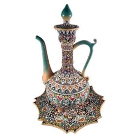 ست گلاب پاش و بشقاب میناکاری کد S02