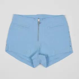 شلوارک زنانه مدل زیپ دار رنگ آبی