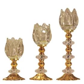 شمعدان شانا آرت کد 002 مدل لاله بسته 3 عددی