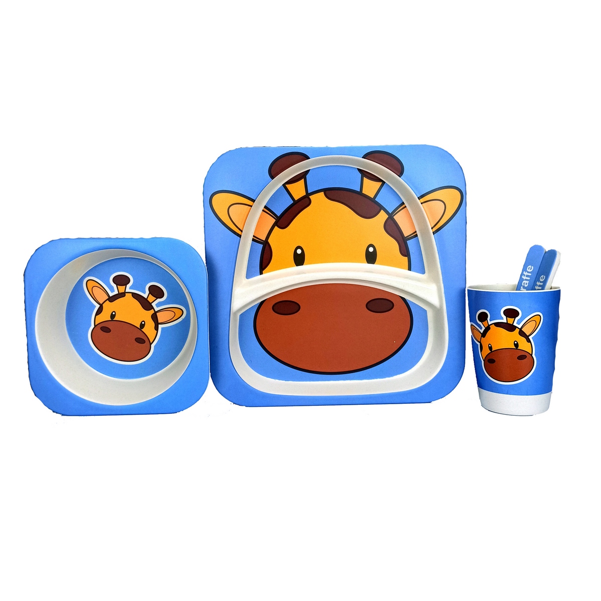 ظرف غذا 5 تکه کودک طرح زرافه کد 3015