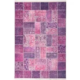 فرش ماشینی محتشم طرح چهل تکه کد 100511 زمینه بنفش