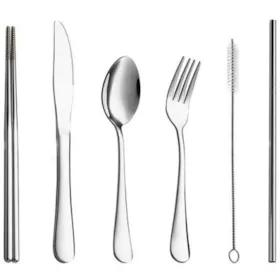 قاشق و چنگال سفری مدل CAMP 7 IN 1 مجموعه 7 عددی