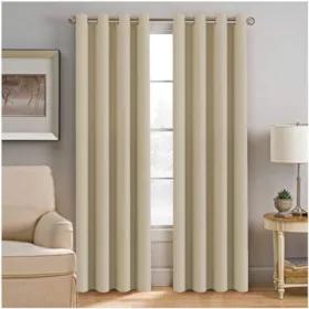 مجموعه دو عددی پرده کتان ملانژ مدل Gb01 ارتفاع 280